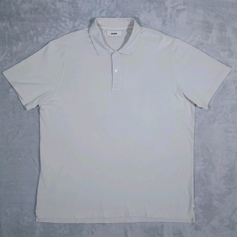 Buck Mason Polo Shirt Mens XXL Tall Cream Cotton Minimalist BM11145T